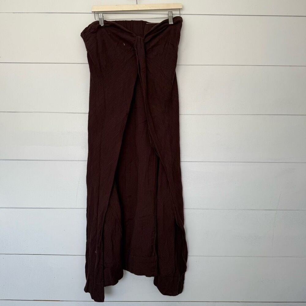 Free People Brown Wrap Maxi Skirt